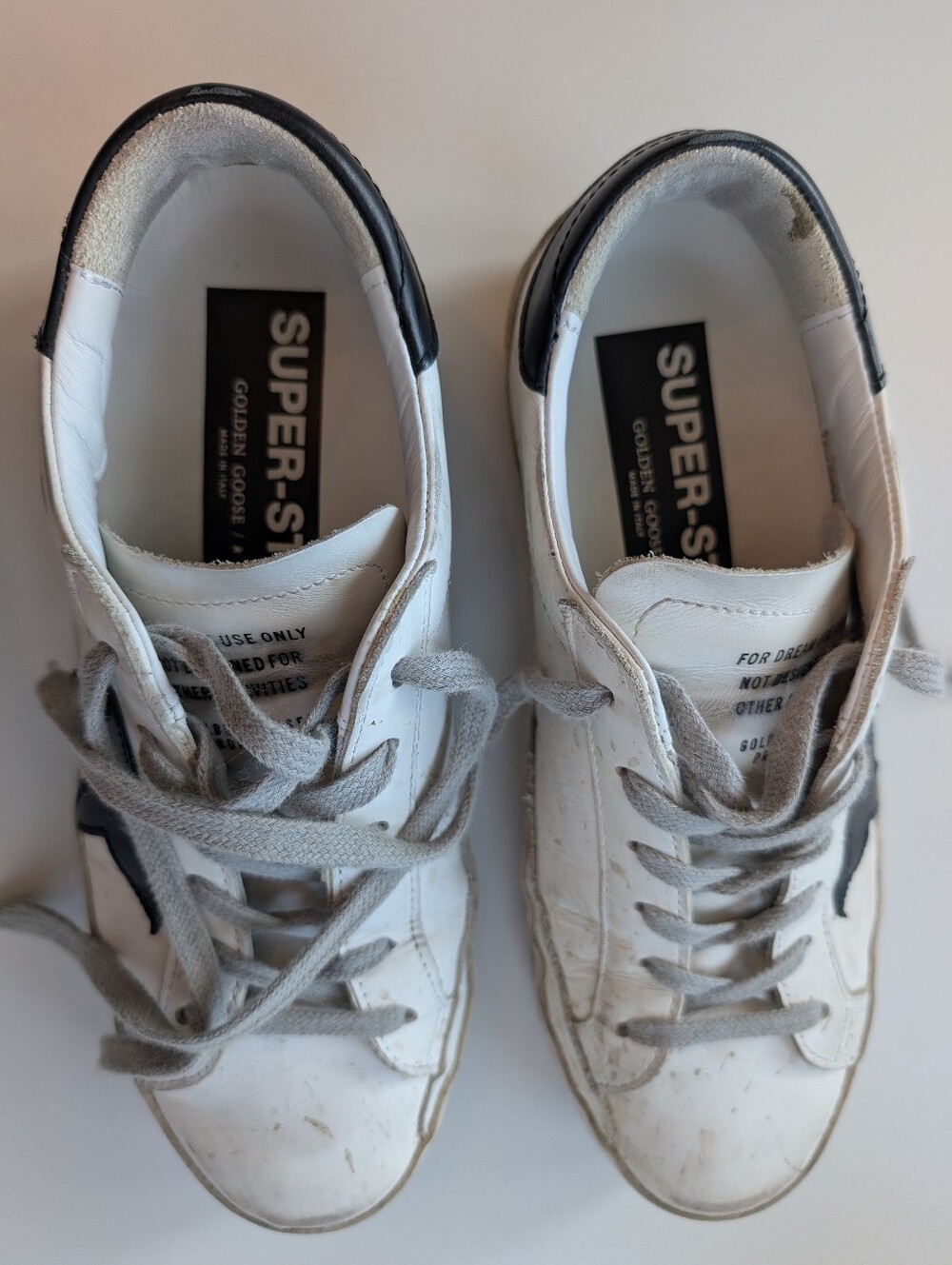 Golden Goose White Leather Sneakers with Black Star Accent - Size 37 - Picture 2 of 16